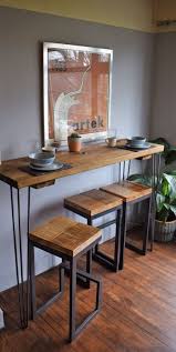 Tall Industrial Console Table On Hairpin Legs In 2020 Kitchen Bar Table Breakfast Bar Kitchen Kitchen Breakfast Bar Stools