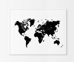 World Map Print Black And White Map Art Scandinavian Home Decor Printable Art World Map Wall Art Minimalist World Map Art World Map Wall Art Map Wall Art