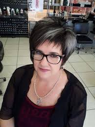 I love my short hair and my grey and a little "pop" of colour! :)