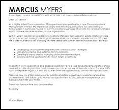 Maybe you would like to learn more about one of these? Communications Manager Cover Letter Sample Cover Letter Templates Examples