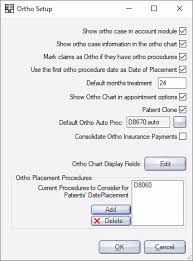 open dental software ortho setup