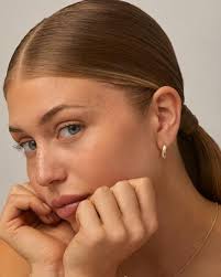 PAVOI 14K Gold Plated Sterling Silver Posts Wavy Huggie Hoops