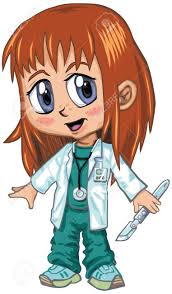 Ci arriviamo almeno a 800 mi piace per questa serie? A Red Haired Girl Wearing Doctor S Scrubs Drawn In An Anime Or Manga Style She