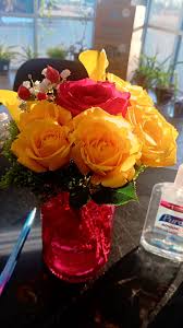 My honey brought me some flowers to work for my birthday, I love him so  much, he is such a wonderful blessing and a wonderful man.