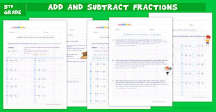 adding and subtracting fractions grade 5 worksheets fraction problem solving worksheets with answers