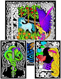 Fairy Unicorn Fuzzy Posters Coloring Posters Colorful Pictures