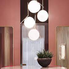 This chandelier is of the period in design and complimented by the smoked color chrome with chains and glass balls chandelier, circa 1970. China White Dinning Bar Led Ceiling Glass Bulb Contemporary Globe Pendant Lighting Chandeliers Modern Glass Ball Hanging Lamp China Chandelier Pendant Lighting