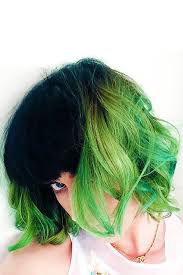 Katy Perry Short Black Neon Green Ombre Hair Green Hair Dye Green Hair Colors Green Hair