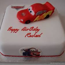 Birthday Cake For Kids Boys With Name The Name Rashed Is Generated On Car Birthday Cake For Kids With Name Image Download And Sh Birthday Cake Write Name Birthday Cake Writing Birthday Cake Kids