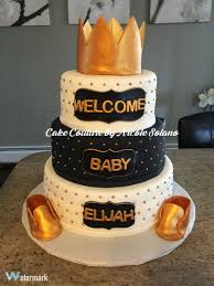 Little Prince Black And Gold Baby Shower Cake Royal Prince Black White And Gold Baby Shower Cake Cakecouturebynicolesolano Gold Baby Shower Cake Royalty Baby Shower Shower Cakes
