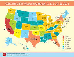Map Ultra High Net Worth Population In U S By State Uhnw Net Worth Affluent Marketing Worth