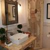 Shabby chic bathroom with bath tub. 1