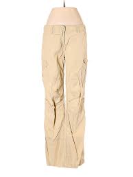 Details About Garnet Hill Women Brown Cargo Pants 4 Petite