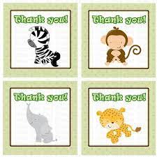 Themes for baby shower free printable baby shower tags htmli have created 45 cute and free printable tags for all the themes i am providing from hundreds of combinations to perfectly match your theme 4 8 5 22 printable favor tags for baby shower use these templates or make your own. Jungle Thank You Labels Jungle Favor Tag Monkey Labels Etsy Thank You Labels Birthday Thank You Cards Animal Birthday Party
