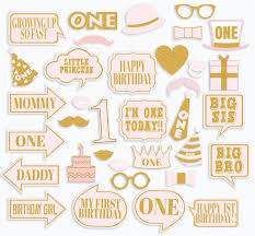 Birthday Photo Booth Props Words 35 Girl S 1st Birthday Party Props Photo Booth Props Etsy Birthday Party Props 1st Birthday Girls 1st Birthday Parties