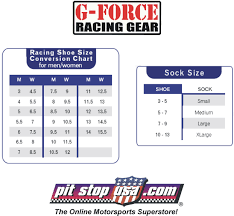 sizing chart g force auto racing shoes