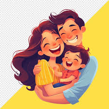 Illustration of happy mom and dad hugging their son | Premium AI-generated  PSD