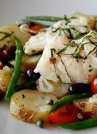 Baked Halibut Cheek Salade Nicoise France Nontraditional Kitchenculinaire Halibut Cheeks Recipe Halibut Dinner