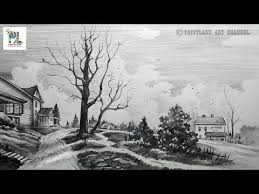 Before diving into this post, make sure you grab my free landscape painting starter kit. How To Sketch And Shade A Landscape Scenery With Pencil Step By Step Youtube Landscape Sketch Cool Landscapes Landscape Scenery