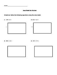This model is a visual representation of the sharing/ grouping meaning of division. Problems For Area Model For Division Area Models Math Division Elementary Math