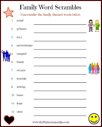 Family Puzzle Word Game Printable Thrifty Mommas Tips Family Puzzles Family Reunion Games Family Reunion Activities