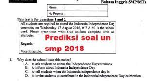 Contoh file soal un bahasa inggris smp pdf berikut ini adalah kumpulan dari berbagi sumber tentang contoh soal ukg bahasa inggris smp pdf yang bisa gunakan untuk wallpaper dan diunduh secara gratis dengan menekan tombol download biru dibawah ini. Prediksi Soal Un 2018 Bahasa Inggris Smp Pdf Info Pendidikan Terbaru