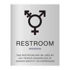 Gender neutral individuals have a neutral gender identity or expression, or identify with the preference for gender neutral language and pronouns. All Gender Restroom Sign Ada Braille