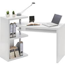 Mit Dieser Kombination Aus Schreibtisch Regal Und Ablagen In Mdf Hochglanz Weiss Haben Sie Eine Menge Platz Um Ihren Arbeits Muebles Disenos De Unas Escaleras