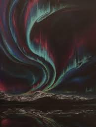 Learn how to draw aurora pictures using these outlines or print just for coloring. Northern Lights With Colored Pencils On Black Paper Drawing
