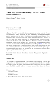 Pdf A New Party System In The Making The 2017 French Presidential Election