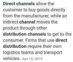 What Is Direct Channel Of Distribution Brainly In