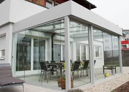 Terrassenverglasung Schiebeturen Terrassen Schatten Wintergarten Einrichtung Hauswand