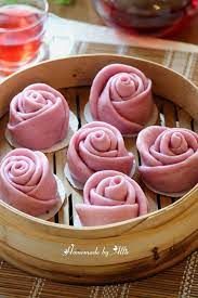 allie s private paradise 玫瑰花紫薯饅頭 chinese dishes dishes desserts