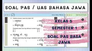 Sep 03, 2020 · soal uts bahasa jawa terpadu kelas 7 k13 revisi terbaru ini hanyalah contoh yang dapat dijadikan sebagai bahan referensi dalam pembuatan soal pts bahasa jawa kelas 7 semester ganjil. Soal Pas Bahasa Jawa Kelas 5 Semester 1 Dan Kunci Jawaban Latihan Soal Uas Basa Jawa Kelas 5 Youtube