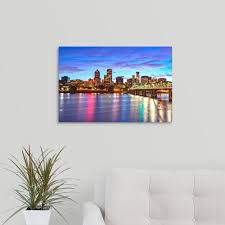Greatbigcanvas Portland Or Skyline At Sunset By Circle Capture Canvas Wall Art Multi Color Canvas Wall Art Wall Art Sunset Colors