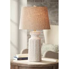 360 Lighting Country Cottage Table Lamp Ceramic Rustic Cream White Glaze Linen Tapered Drum Shade For Living Room Family Bedroom Walmart Com Ceramic Table Lamps Kitchen Table Metal Table Lamp