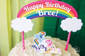 Free printae happy birthday cake topper. Free Mlp Rainbow Dash Birthday Party Printables