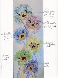 Step By Step Photo E Pattern Tole Painting Ostriches Etsy Tole Painting Patterns Painting Patterns Tole Painting
