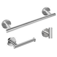 Towel bar robe hook tissue. Towel Bars Bathroom Accessories Set 3 Pieces Stainless Steel Bathroom Hardware Set Wall Mounted 12 Bath Towel Bar Toilet Paper Holder Towel Robe Hook Heavy Duty Bathroom Accessories Kit Buy