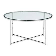 Furniture kragsta coffee table black small round glass and chrome, source: Chrome Glass Coffee Tables Houzz