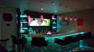 Bring the unique glow of led illumination to the front of your bar with our under bar led lighting. Tech Home Solutions Basement Bar Automation And Control Youtube