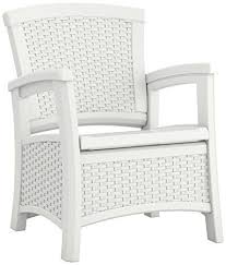 Robot Check White Wicker Patio Furniture Lounge Chair Outdoor Storage Chair
