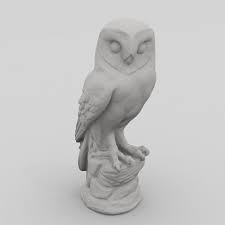 Owl Statue 3d Scan Royalty Free 3d Model Preview No 1 Corujas Cristais