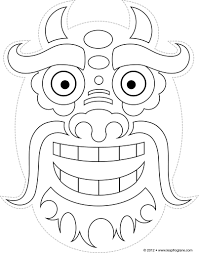 Paper toy dragon for chinese new year. Dragon Mask Template Carinewbi