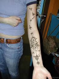 114 rose with vines tattoo; 91 Top Arm Tattoos