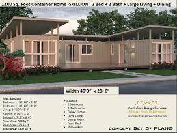 Commercial office container floor plan total square footage: Critique Shipping Container Home Design 1200 Skillion