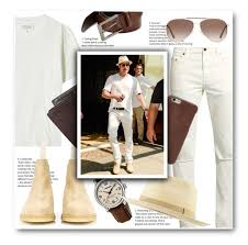 Celebrity Style Brad Pitt By Isror Liked On Polyvore Featuring Yves Saint Laurent Maison Margiela Common Projec Clothes Design Celebrity Style Brad Pitt