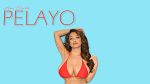 big boobs, Asian, women, brunette, model, cleavage, Anne Elizabeth Pelayo,  simple background, blue background, bikini top, cyan, cyan background,  photo manipulation, caption, text | 1920x1080 Wallpaper - wallhaven.cc