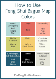 Use These Feng Shui Tips To Start Using The Colors Of The Feng Shui Bagua Map In Your Home Design Feng Shui Basics Feng Shui Tips Feng Shui Colours Feng Shui