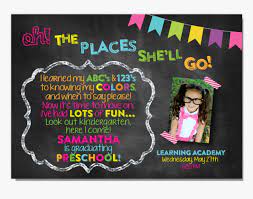 Plus you can print and make the invitation and envelope at home. Dr Seuss Chalkboard Preschool Abc Oh The Places You Ll Go Graduation Invitations Hd Png Download Kindpng
